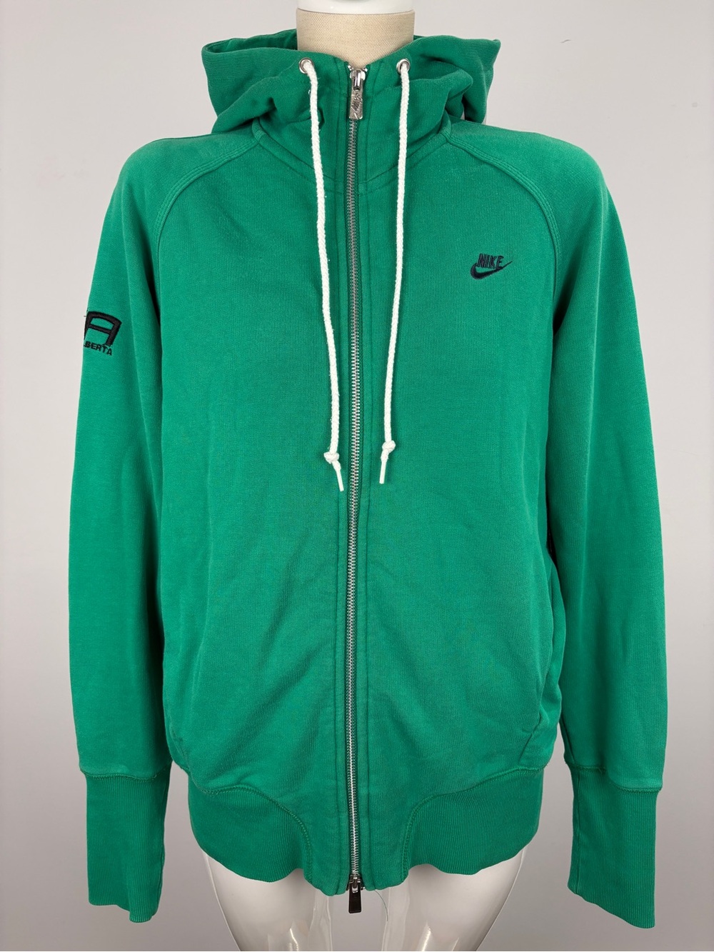 Nike University of Alberta Green Full Zip Hoodie Womens XL U of A